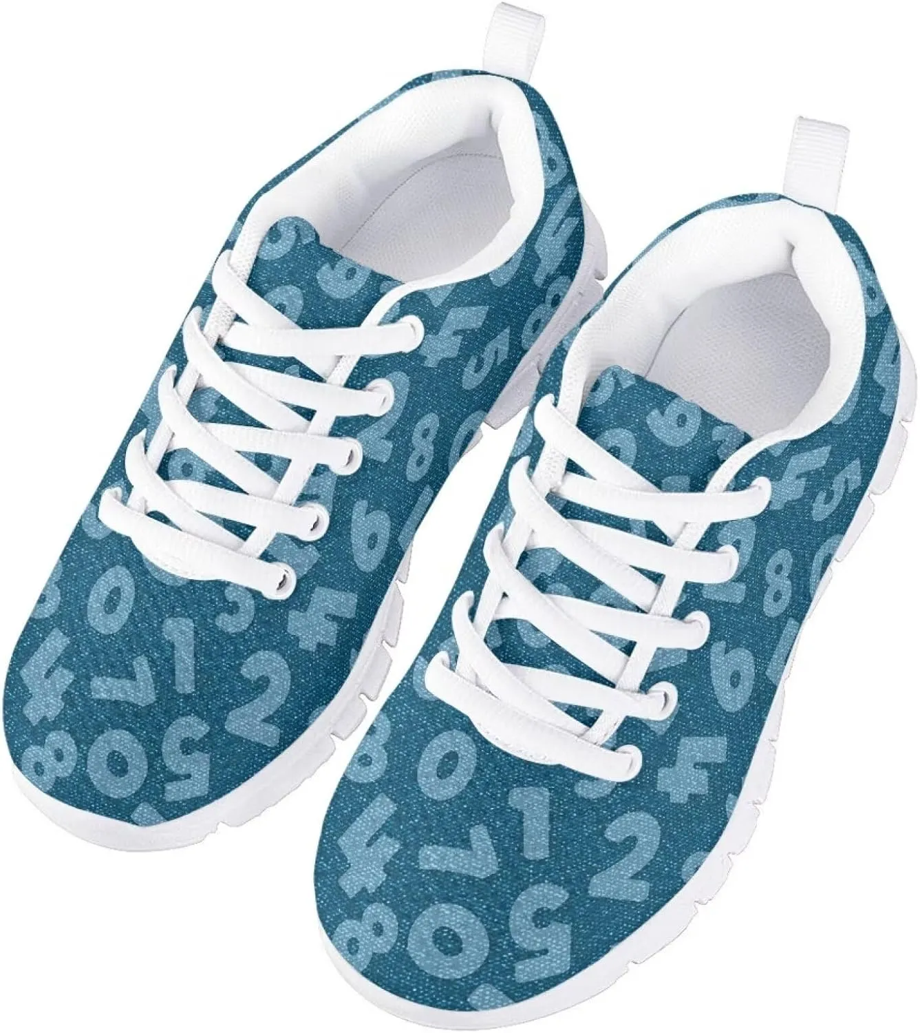 Running Shoes Casual Comfy Outdoor Sneakers for Boys Girls Lightweight Lace-Up Travel Shoes for Walking US Little Kid 11-13 Big Kid 1-5 White Sole
