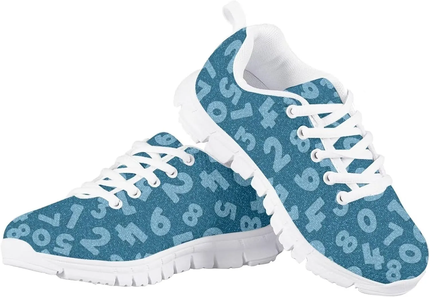 Running Shoes Casual Comfy Outdoor Sneakers for Boys Girls Lightweight Lace-Up Travel Shoes for Walking US Little Kid 11-13 Big Kid 1-5 White Sole