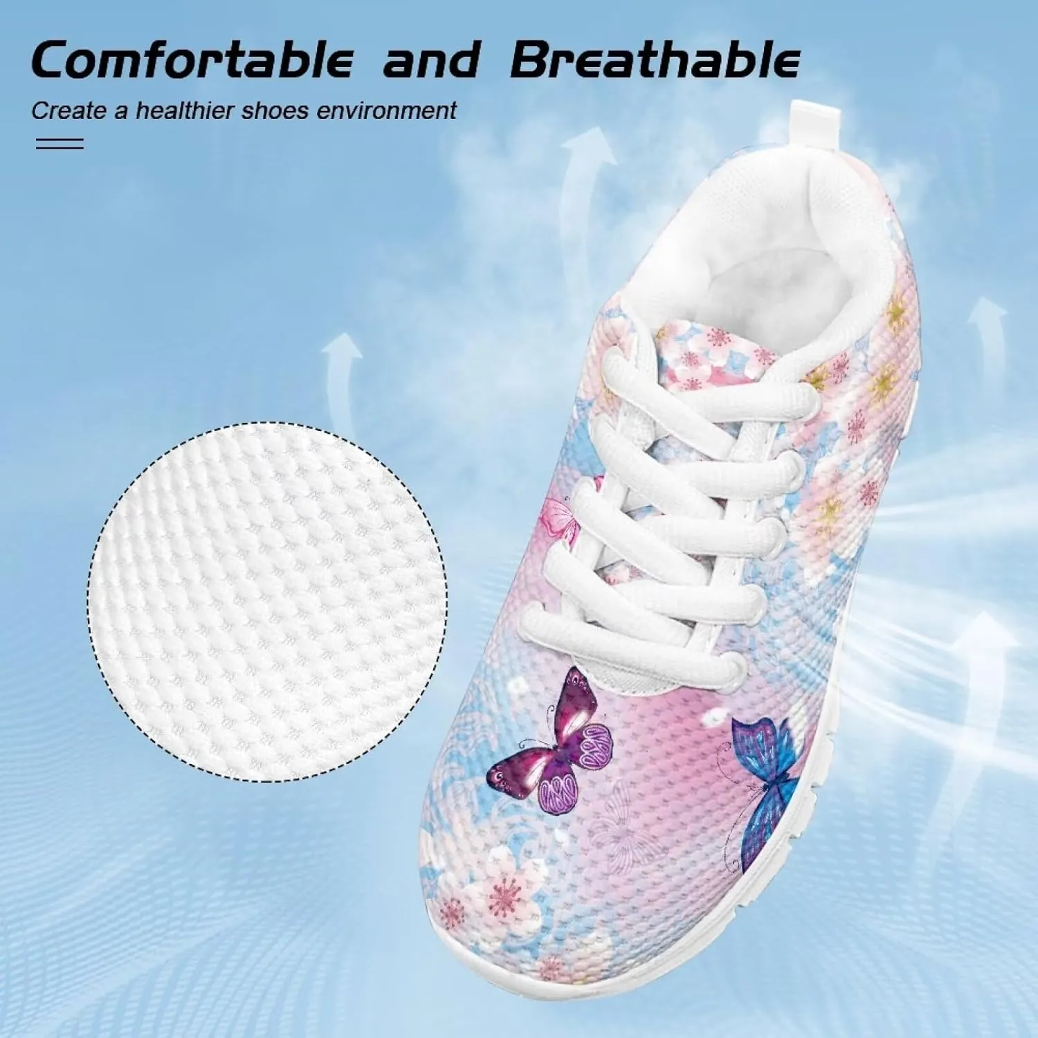 Running Shoes Casual Comfy Outdoor Sneakers for Boys Girls Lightweight Lace-Up Travel Shoes for Walking US Little Kid 11-13 Big Kid 1-5 White Sole