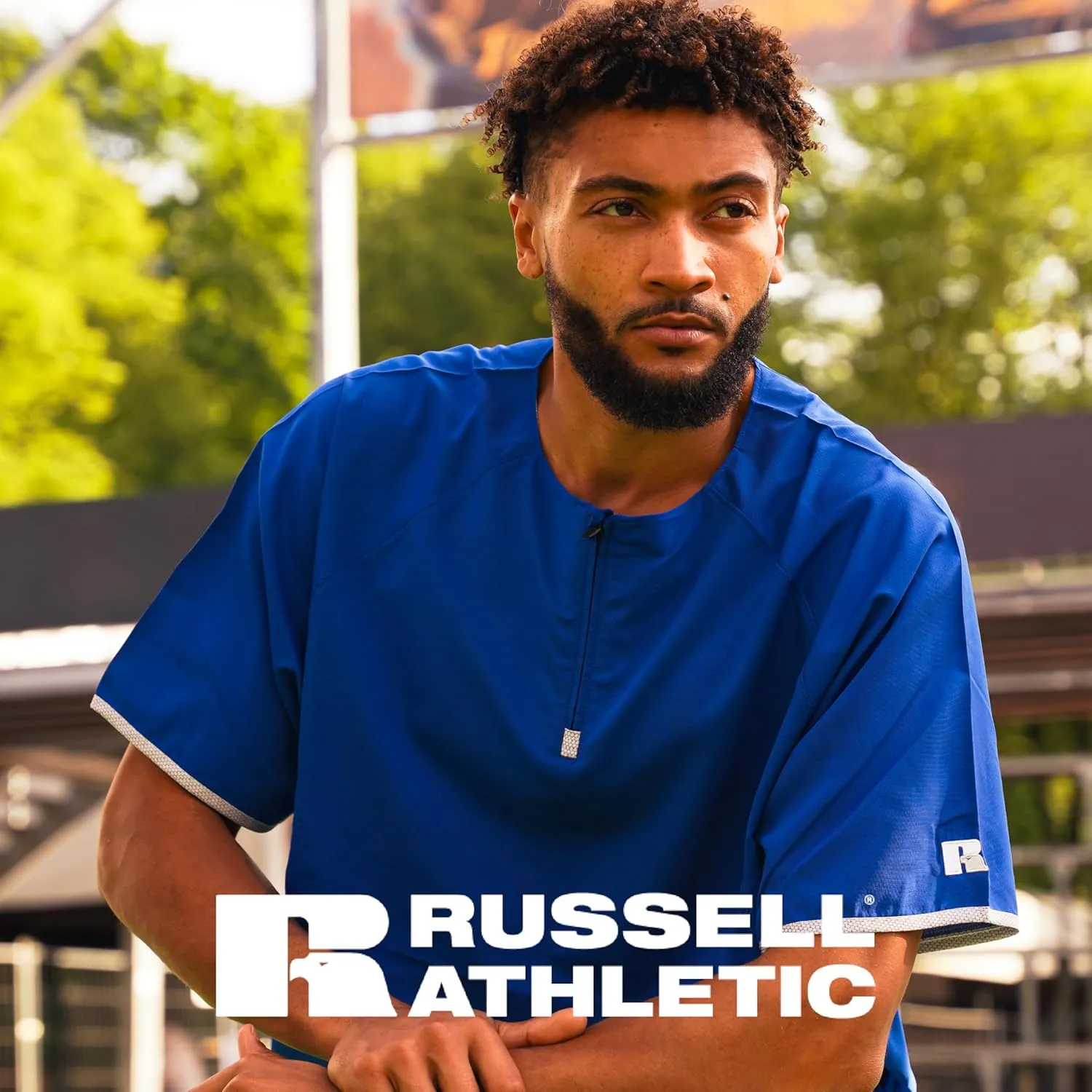 Russell Athletic Men's Short Sleeve Pullover Cage Jacket - Lightweight Sports Outerwear