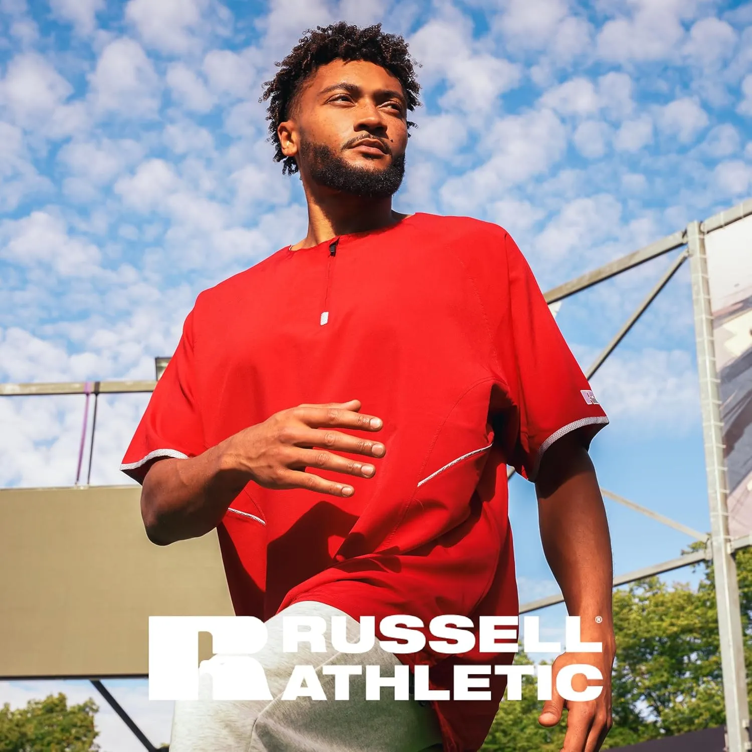 Russell Athletic Men's Short Sleeve Pullover Cage Jacket - Lightweight Sports Outerwear