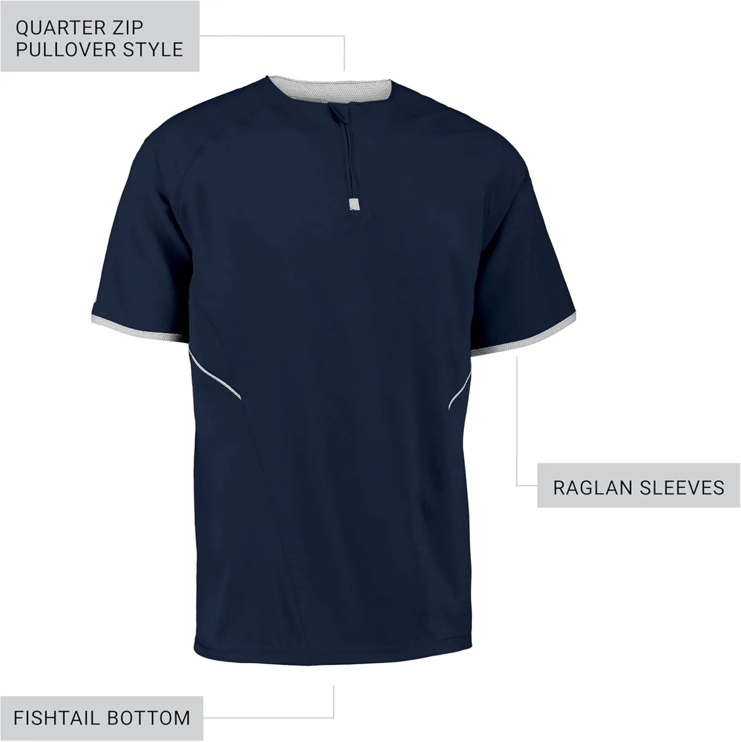Russell Athletic Men's Short Sleeve Pullover Cage Jacket - Lightweight Sports Outerwear
