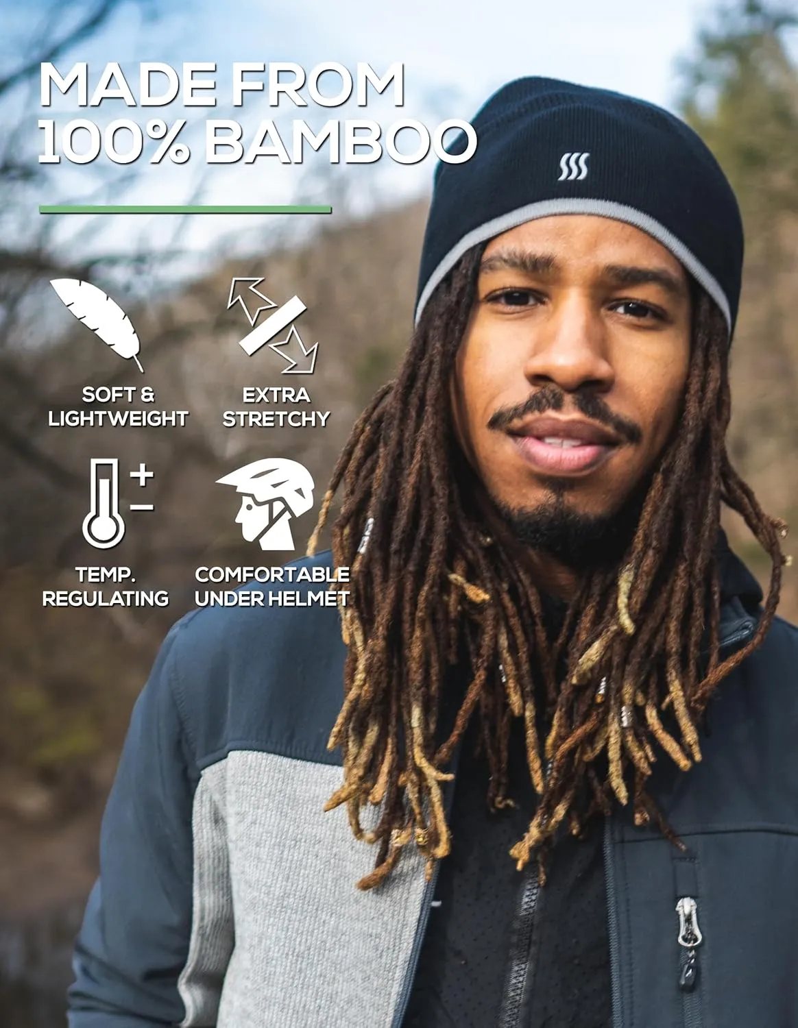SAAKA Bamboo Beanie Hat & Skull Cap. Soft & Lightweight. Running, Snow Sports. for Men & Women