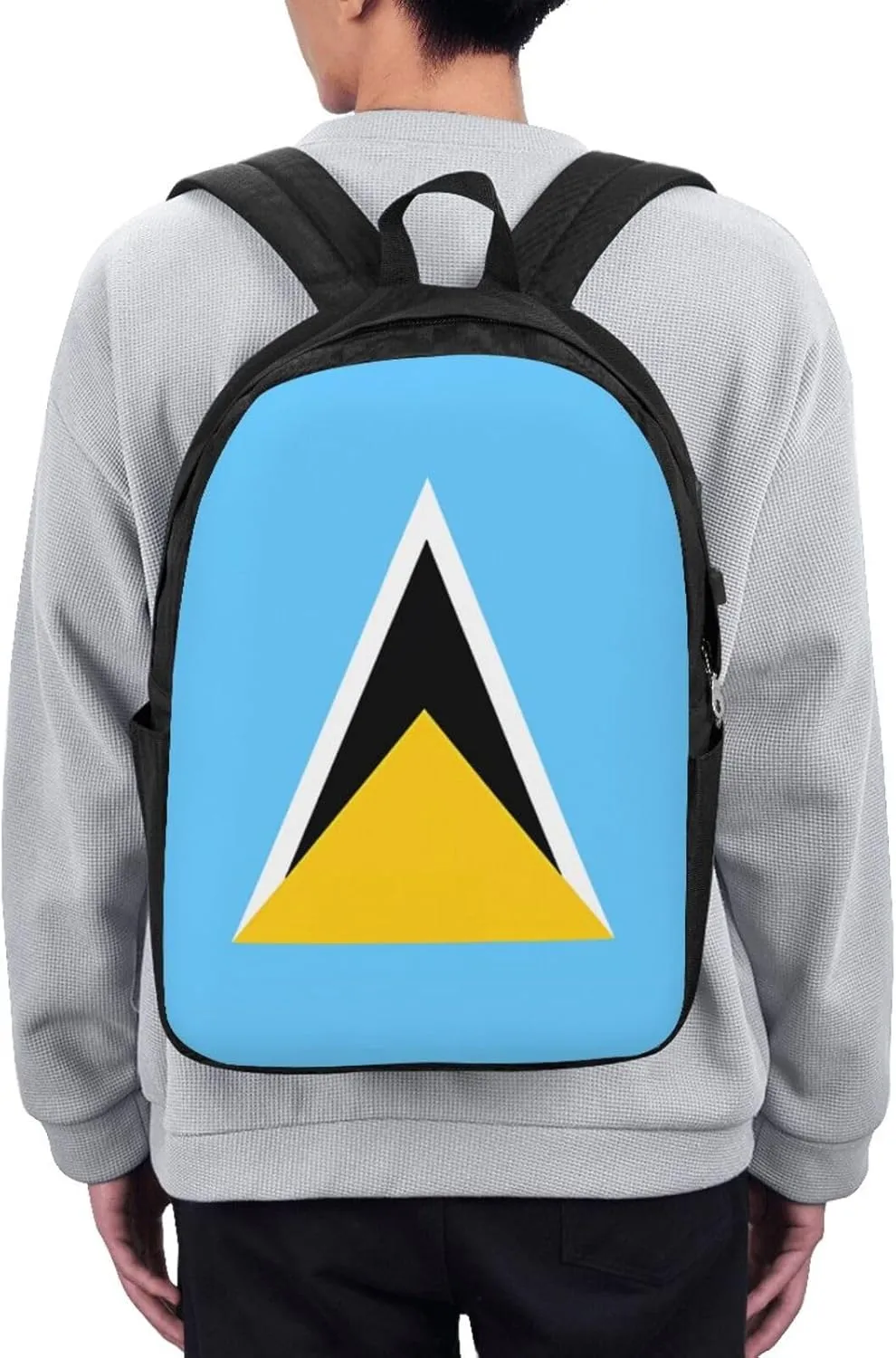 Saint Lucia Flag Laptop Backpacks Travel Backpack Casual Business Daypack Sport Rucksack Computer Bag Fits up to 17 Inch Notebook with USB Port