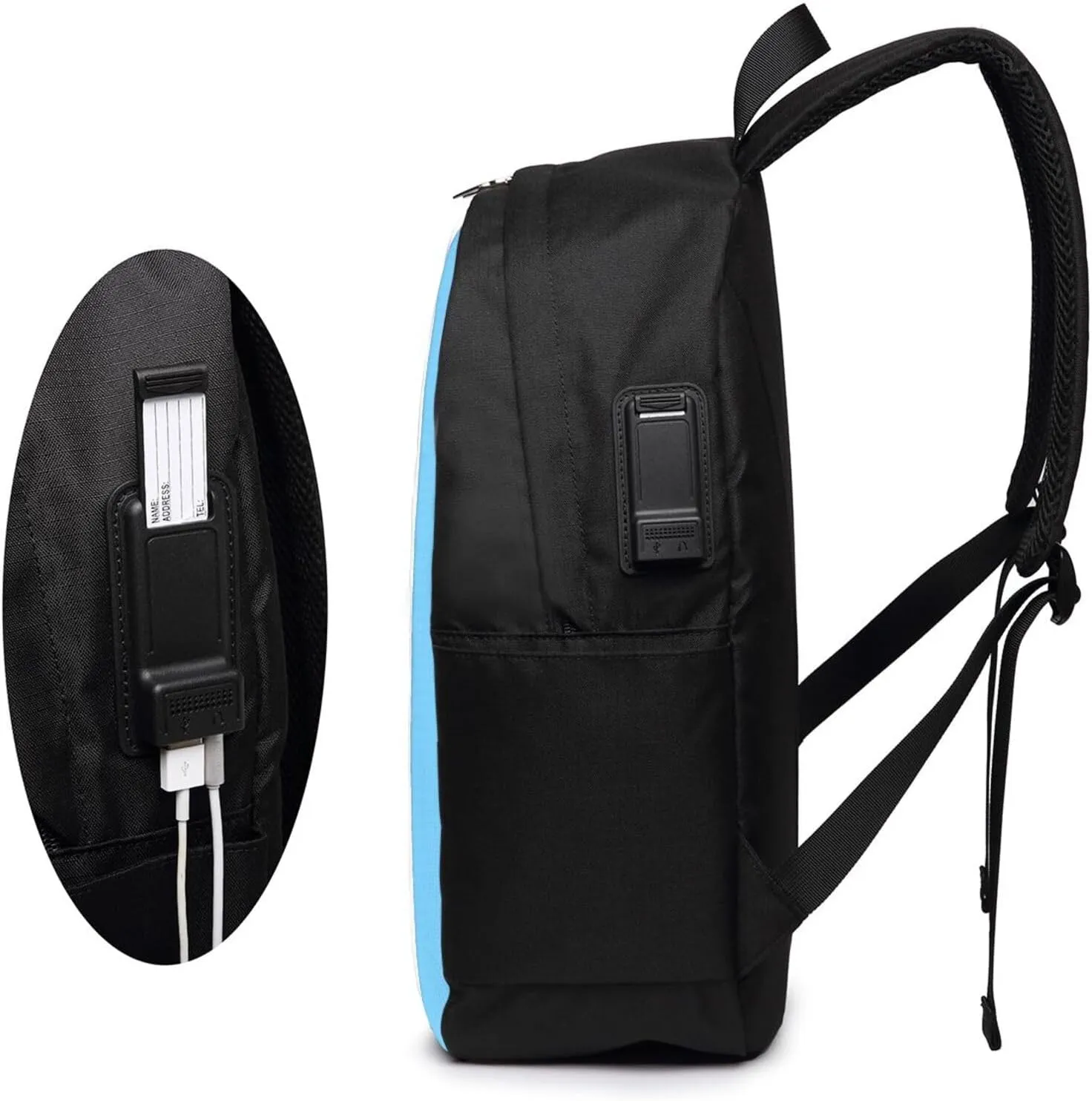 Saint Lucia Flag Laptop Backpacks Travel Backpack Casual Business Daypack Sport Rucksack Computer Bag Fits up to 17 Inch Notebook with USB Port