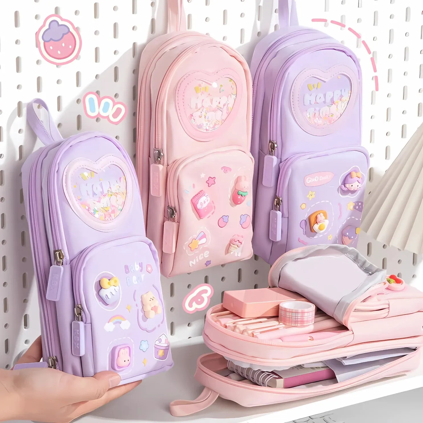 School Bag Shape Kawaii Pencil Pouch