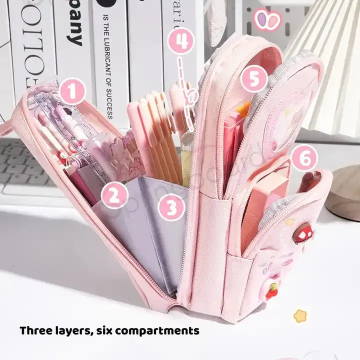 School Bag Shape Kawaii Pencil Pouch