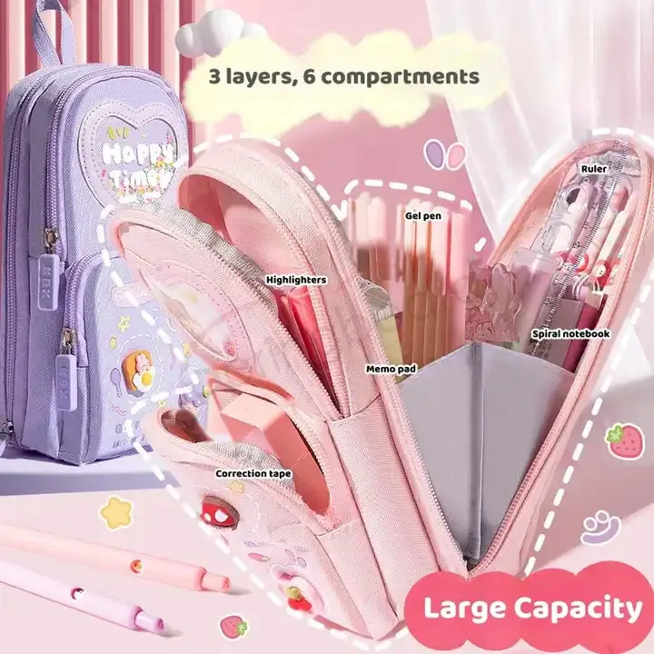 School Bag Shape Kawaii Pencil Pouch