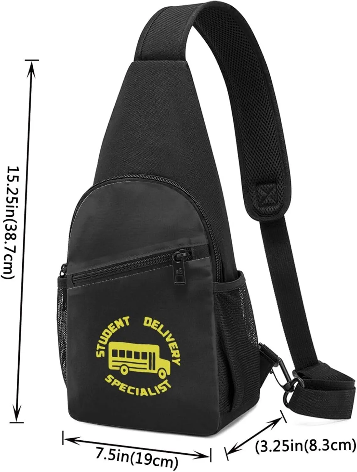 School Bus Driver Unisex Chest Bag Lightweight Crossbody Shoulder Bag Travel Pocket Black