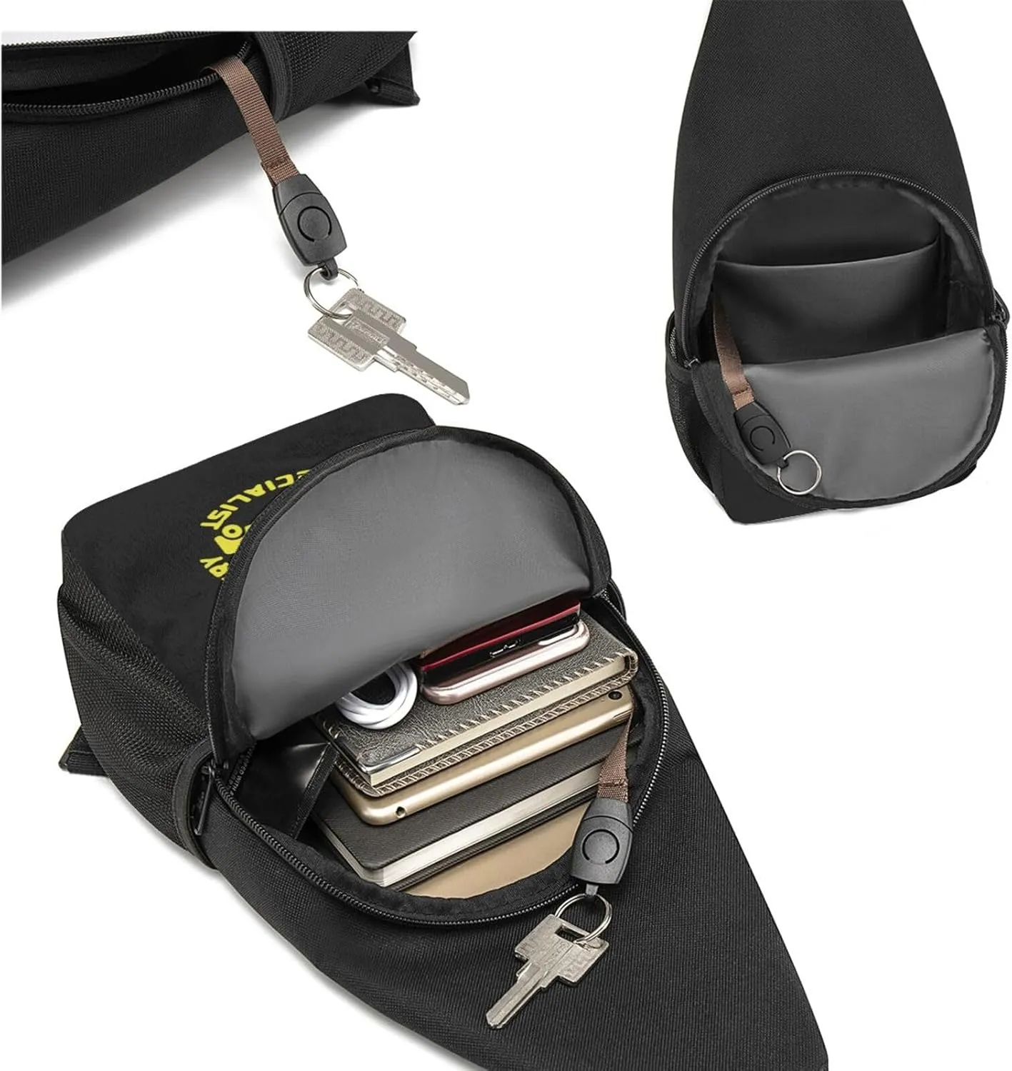 School Bus Driver Unisex Chest Bag Lightweight Crossbody Shoulder Bag Travel Pocket Black