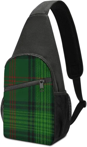 Scottish Clan Buchanan Tartan Portable Chest Bag, Large Capacity Single Shoulder Chest Bag