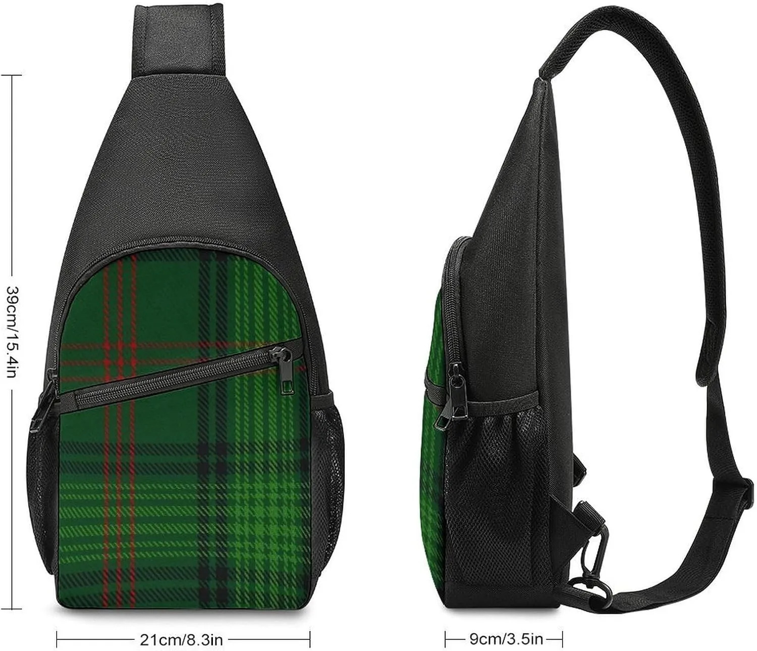 Scottish Clan Buchanan Tartan Portable Chest Bag, Large Capacity Single Shoulder Chest Bag