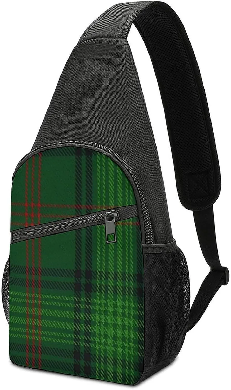 Scottish Clan Buchanan Tartan Portable Chest Bag, Large Capacity Single Shoulder Chest Bag