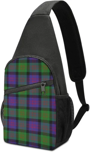 Scottish Clan Murray Tartan Plaid Portable Chest Bag, Large Capacity Single Shoulder Chest Bag
