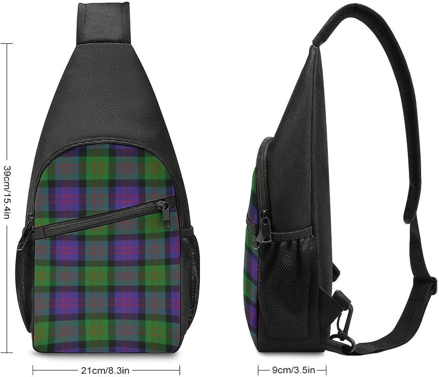 Scottish Clan Murray Tartan Plaid Portable Chest Bag, Large Capacity Single Shoulder Chest Bag