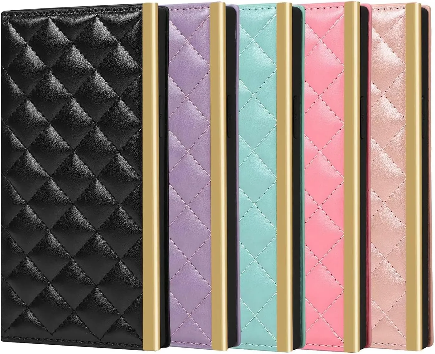 SGVAHY Wallet Case for iPhone X/Xs Fashion Luxury Flip Leather Classic Bag Design with Card Holder Crossbody Chain Shoulder Strap Bracket Mirror Shockproof Bumper Cover Rose Gold