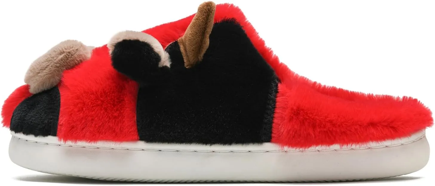 sharllen Fuzzy Cow Slippers for Kids Cute Fluffy Cow Kids House Slippers Toddler Girls Boys Animal Cartoon House Shoes for Indoor Outdoor