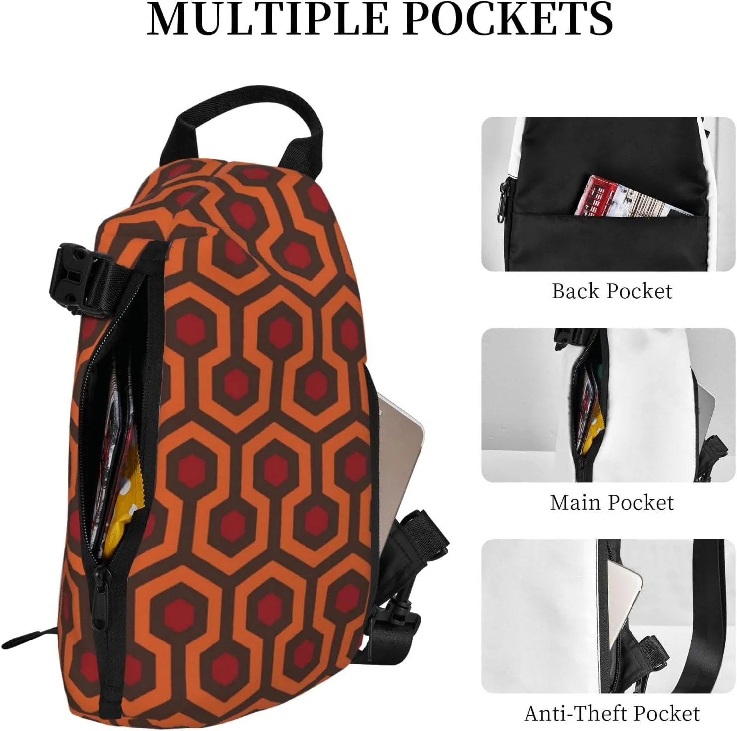 Shining Overlook Print Crossbody Backpack Unisex Chest Bag, Lightweight And Sling Bag For Travel