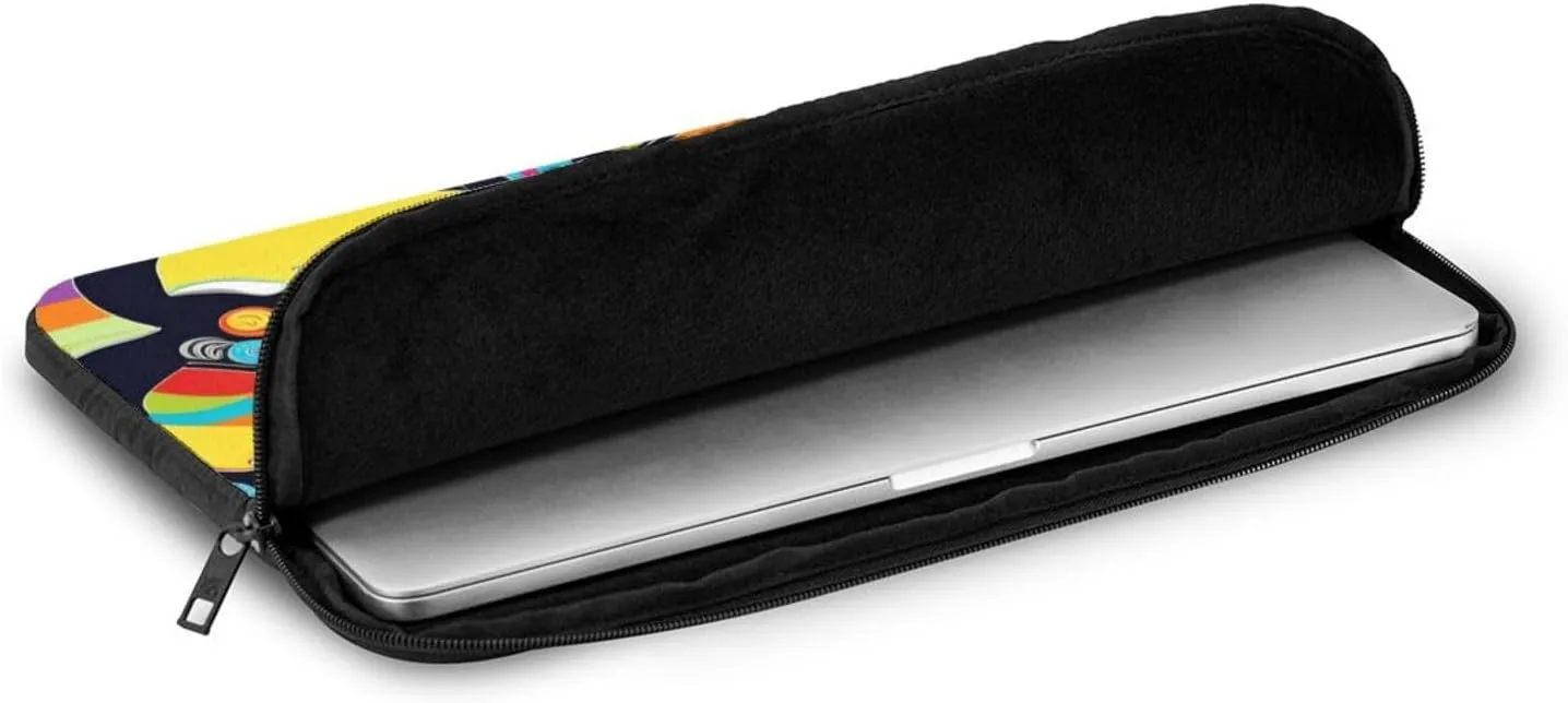 Shockproof Portable Laptop Sleeve Bag - for Trip, Travel, Office, Daily Use - for Men and Women Retro Roller Skates Prints
