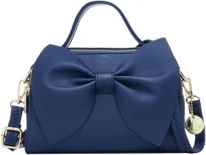 Shoulder Bag for Women PU Leather Purse Girls Bowknot Handbag Fashion Top-Handle Satchel Ladies Crossbody