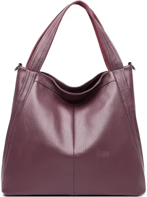 Shoulder Bag Large Capacity PU Shoulder Bag for Women Versatile and Stylish Single Shoulder Tote(Purple)