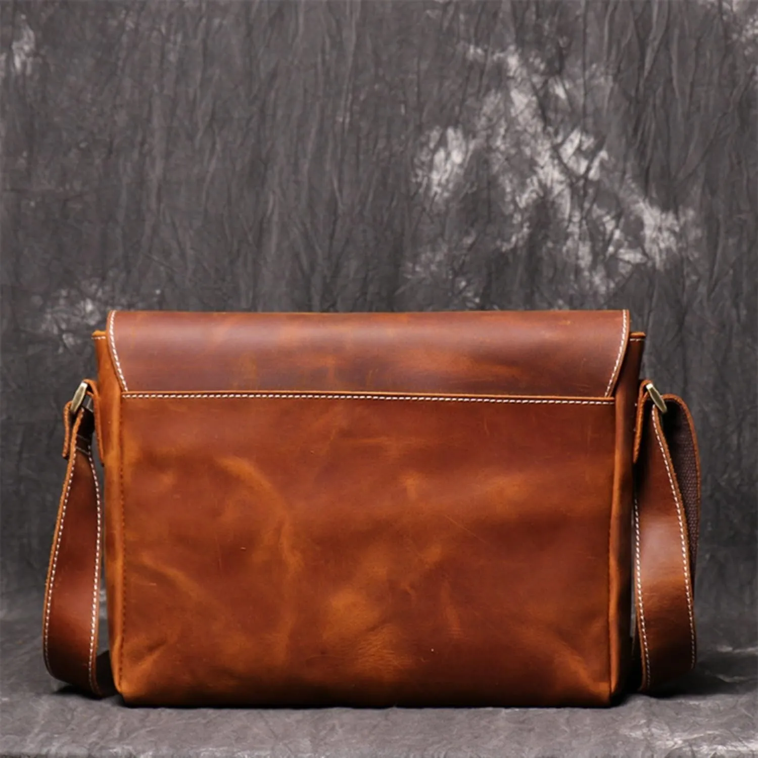 Shoulder Crazy Horse Shoulder Handbag Purse Men Messenger Genuine Leather Crossbody Bags