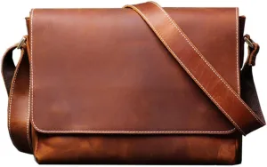 Shoulder Crazy Horse Shoulder Handbag Purse Men Messenger Genuine Leather Crossbody Bags
