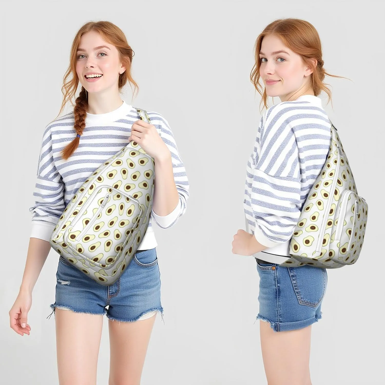 Shoulder Sling Crossbody Casual Chest Bag For Travel Sports Running,Backpack for Men & Women Lightweight Sports BagCrossbody Concealed Carry,Avocado Shoulder Bag Waterproof Chest Bag