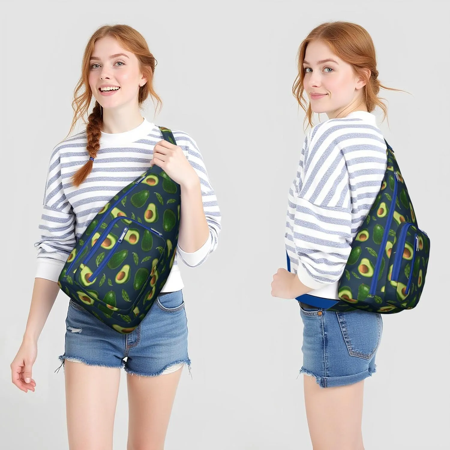 Shoulder Sling Crossbody Casual Chest Bag For Travel Sports Running,Backpack for Men & Women Lightweight Sports BagCrossbody Concealed Carry,Avocado Shoulder Bag Waterproof Chest Bag