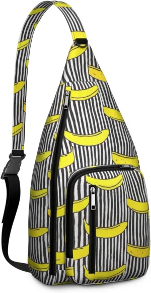 Shoulder Sling Crossbody Casual Chest Bag For Travel Sports Running,Backpack for Men & Women Lightweight Sports BagCrossbody Concealed Carry,Banana Shoulder Bag Waterproof Chest Bag