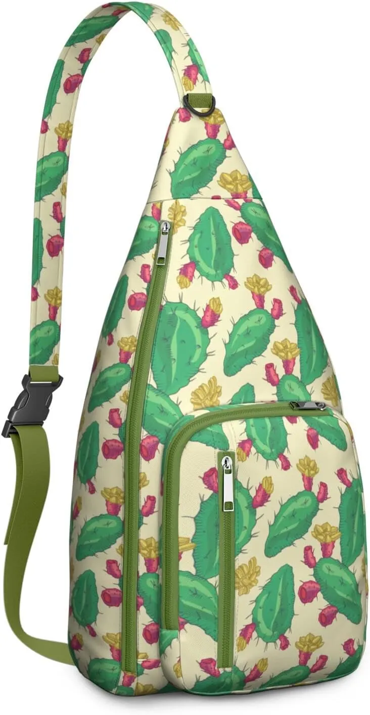 Shoulder Sling Crossbody Casual Chest Bag For Travel Sports Running,Backpack for Men & Women Lightweight Sports BagCrossbody Concealed Carry,Cactus Shoulder Bag Waterproof Chest Bag