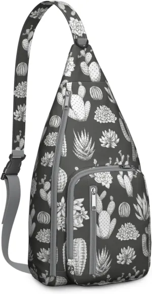 Shoulder Sling Crossbody Casual Chest Bag For Travel Sports Running,Backpack for Men & Women Lightweight Sports BagCrossbody Concealed Carry,Cactus Shoulder Bag Waterproof Chest Bag