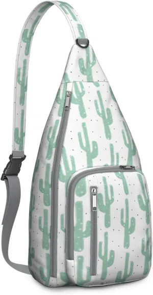 Shoulder Sling Crossbody Casual Chest Bag For Travel Sports Running,Backpack for Men & Women Lightweight Sports BagCrossbody Concealed Carry,Cactus Shoulder Bag Waterproof Chest Bag