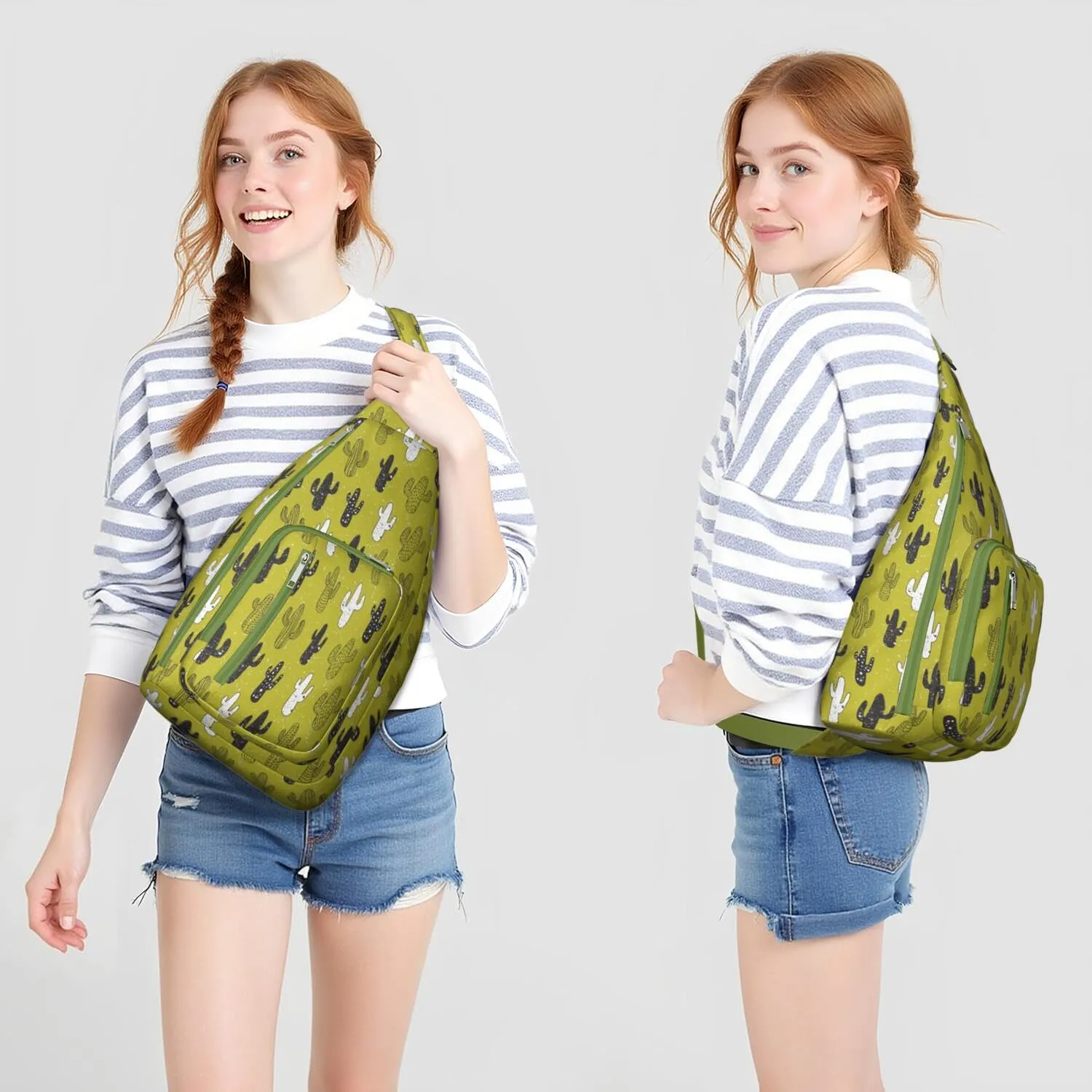 Shoulder Sling Crossbody Casual Chest Bag For Travel Sports Running,Backpack for Men & Women Lightweight Sports BagCrossbody Concealed Carry,Cactus Shoulder Bag Waterproof Chest Bag