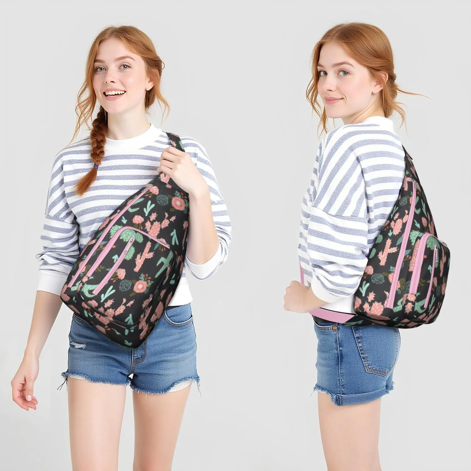 Shoulder Sling Crossbody Casual Chest Bag For Travel Sports Running,Backpack for Men & Women Lightweight Sports BagCrossbody Concealed Carry,Cactus Shoulder Bag Waterproof Chest Bag