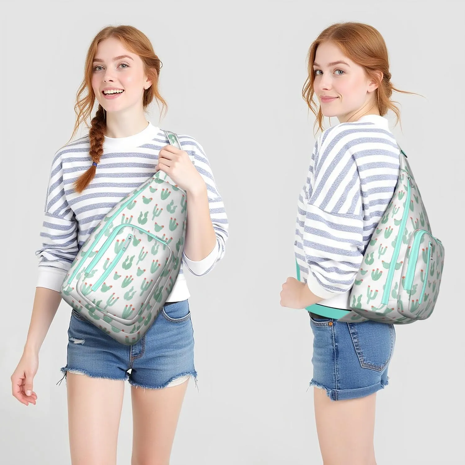 Shoulder Sling Crossbody Casual Chest Bag For Travel Sports Running,Backpack for Men & Women Lightweight Sports BagCrossbody Concealed Carry,Cactus Shoulder Bag Waterproof Chest Bag