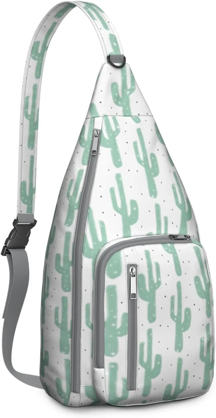 Shoulder Sling Crossbody Casual Chest Bag For Travel Sports Running,Backpack for Men & Women Lightweight Sports BagCrossbody Concealed Carry,Cactus Shoulder Bag Waterproof Chest Bag