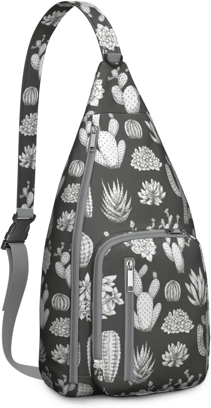 Shoulder Sling Crossbody Casual Chest Bag For Travel Sports Running,Backpack for Men & Women Lightweight Sports BagCrossbody Concealed Carry,Cactus Shoulder Bag Waterproof Chest Bag