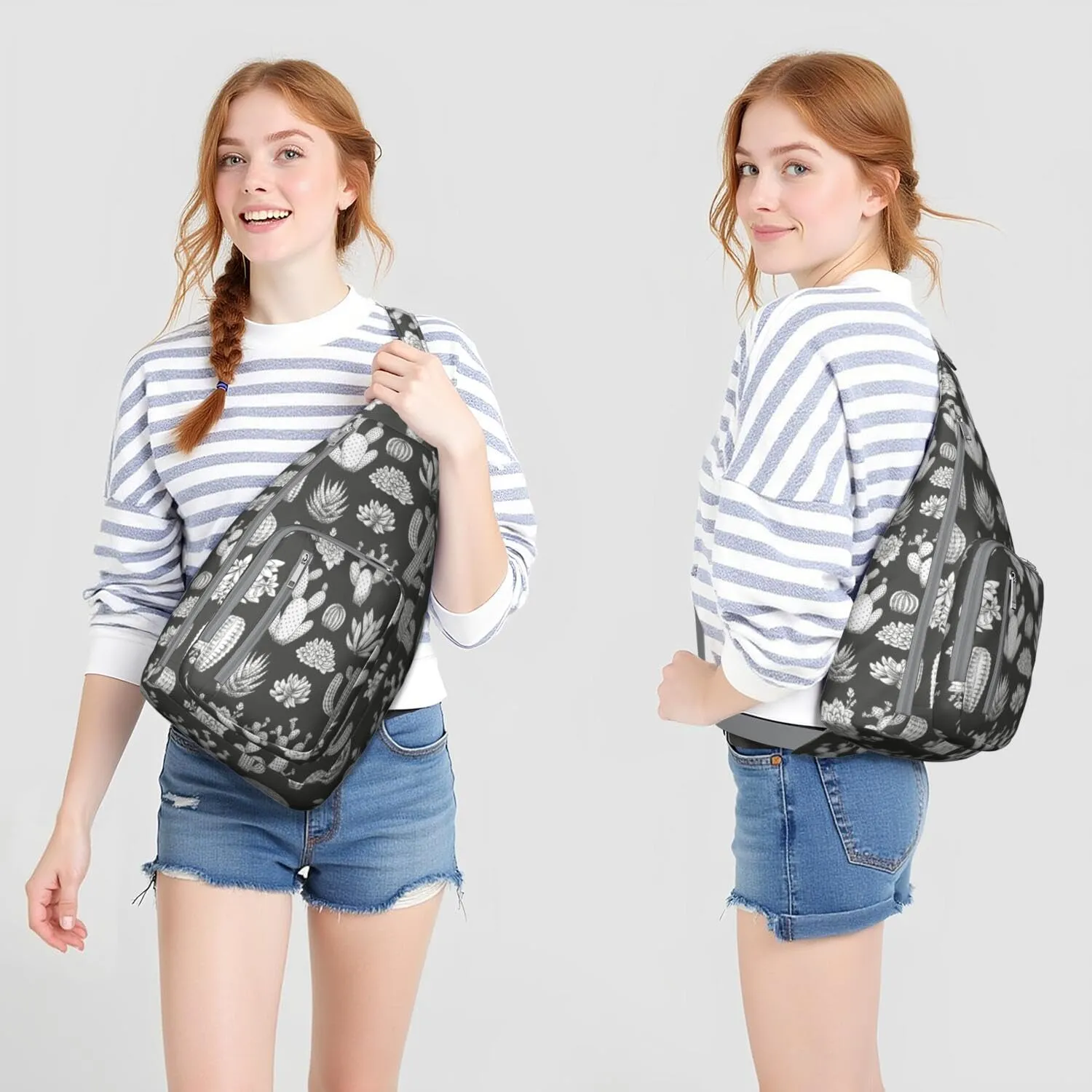 Shoulder Sling Crossbody Casual Chest Bag For Travel Sports Running,Backpack for Men & Women Lightweight Sports BagCrossbody Concealed Carry,Cactus Shoulder Bag Waterproof Chest Bag