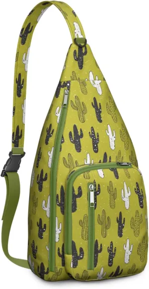 Shoulder Sling Crossbody Casual Chest Bag For Travel Sports Running,Backpack for Men & Women Lightweight Sports BagCrossbody Concealed Carry,Cactus Shoulder Bag Waterproof Chest Bag