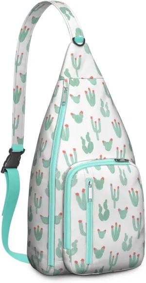 Shoulder Sling Crossbody Casual Chest Bag For Travel Sports Running,Backpack for Men & Women Lightweight Sports BagCrossbody Concealed Carry,Cactus Shoulder Bag Waterproof Chest Bag
