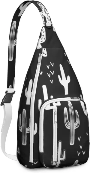 Shoulder Sling Crossbody Casual Chest Bag For Travel Sports Running,Backpack for Men & Women Lightweight Sports BagCrossbody Concealed Carry,Cactus Shoulder Bag Waterproof Chest Bag