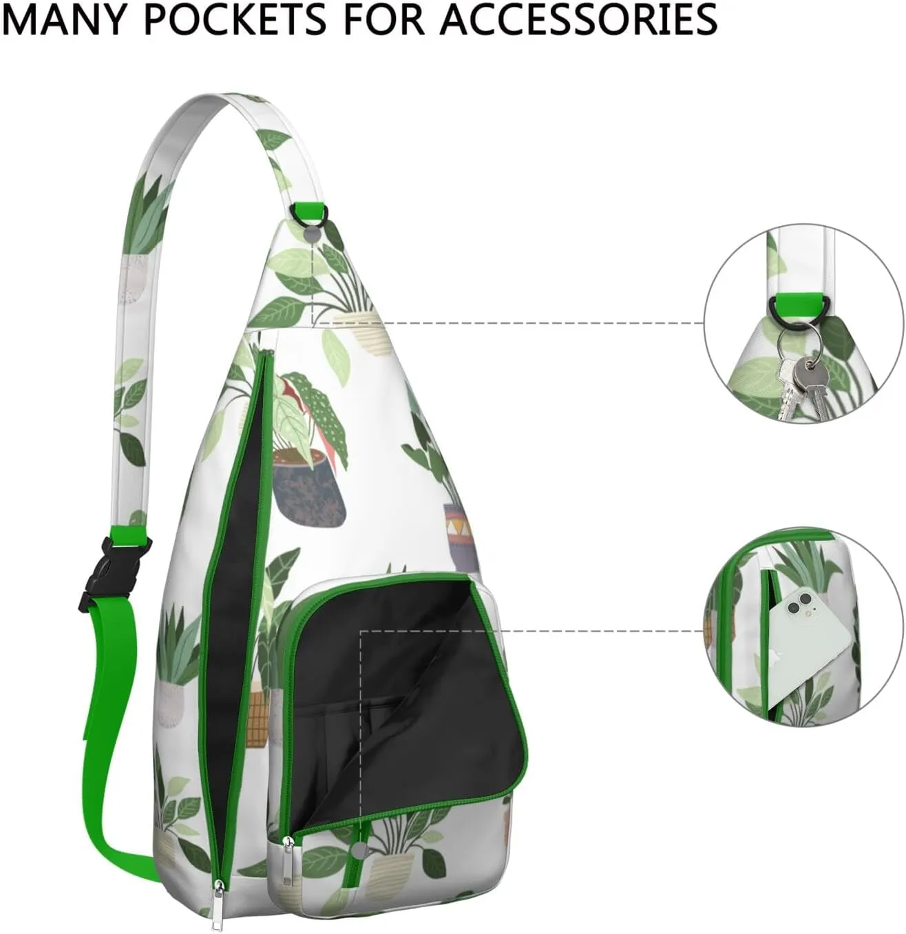 Shoulder Sling Crossbody Casual Chest Bag For Travel Sports Running,Backpack for Men & Women Lightweight Sports BagCrossbody Concealed Carry,Cactus Shoulder Bag Waterproof Chest Bag