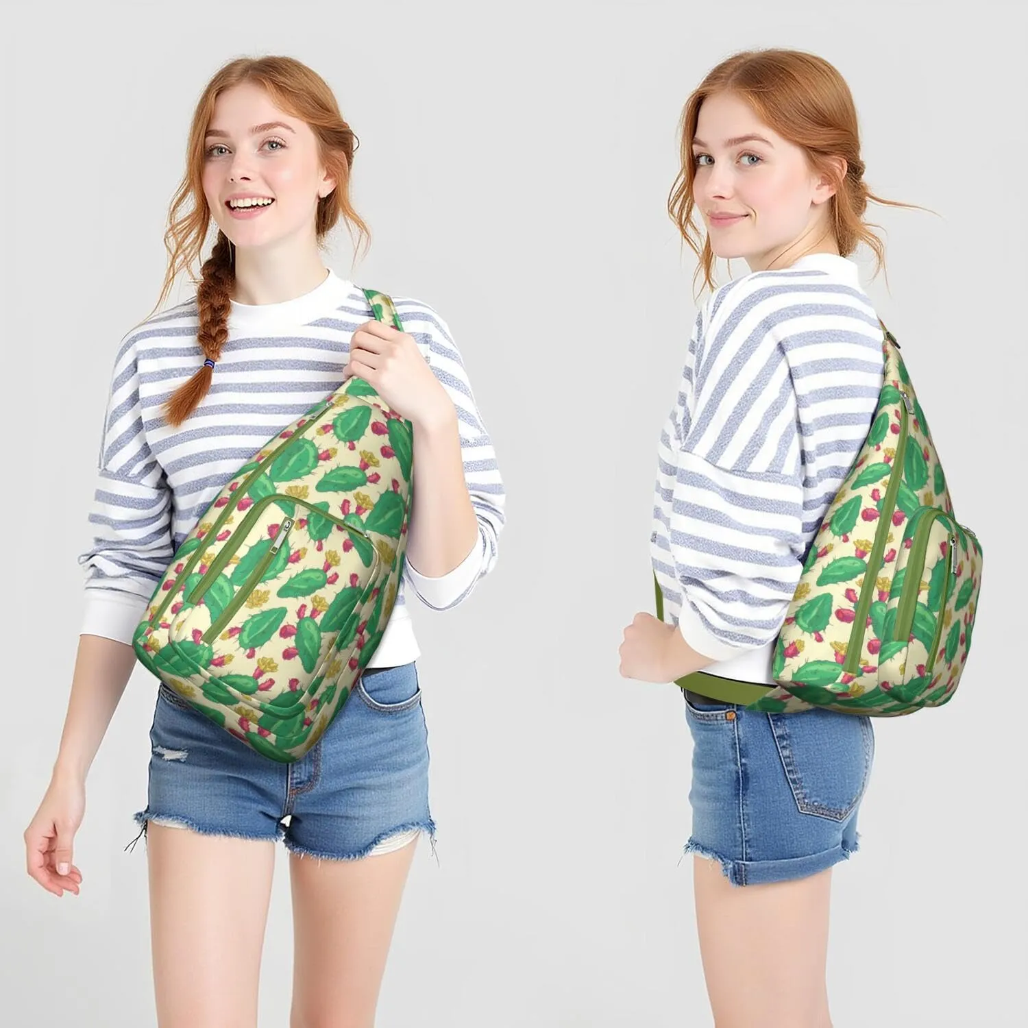 Shoulder Sling Crossbody Casual Chest Bag For Travel Sports Running,Backpack for Men & Women Lightweight Sports BagCrossbody Concealed Carry,Cactus Shoulder Bag Waterproof Chest Bag