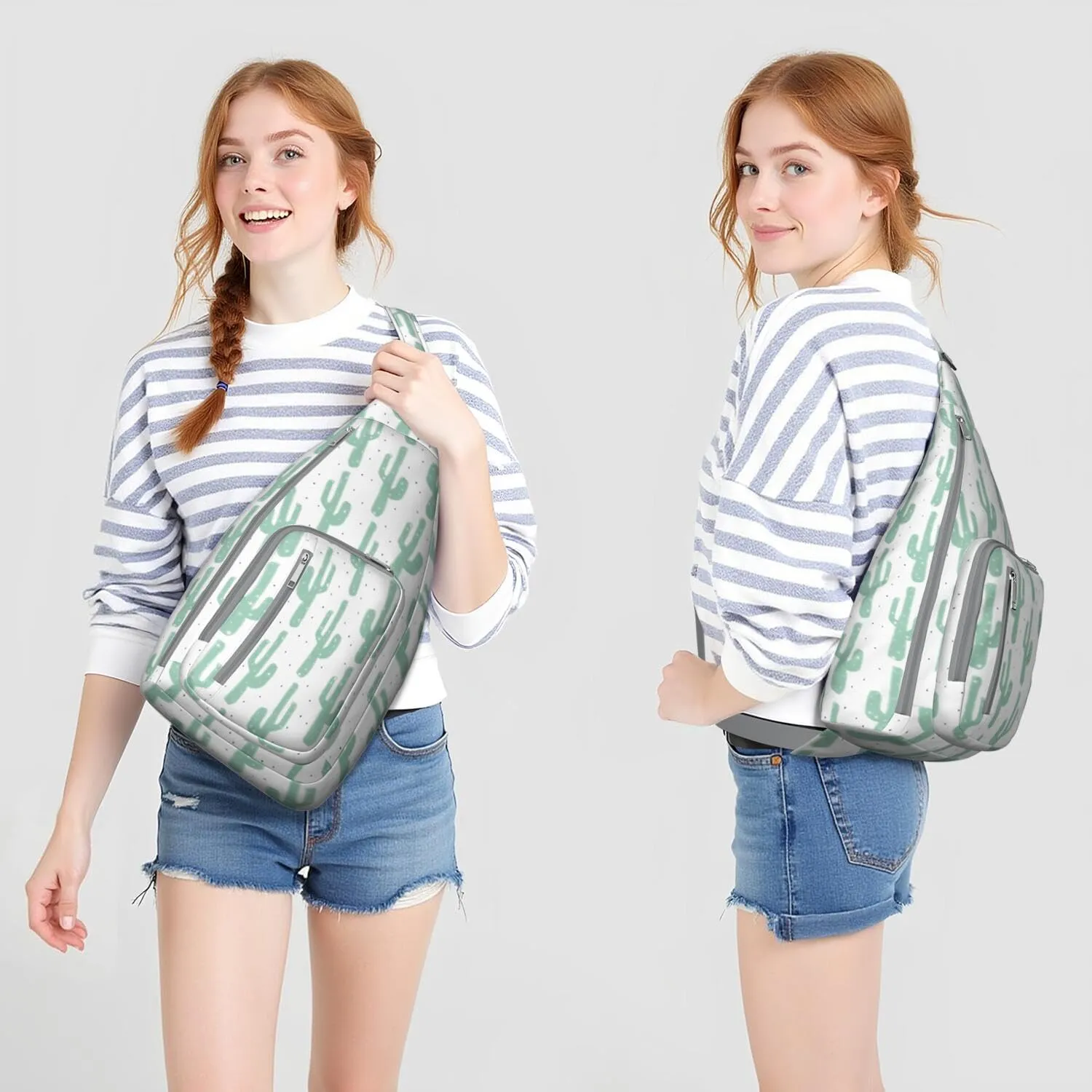 Shoulder Sling Crossbody Casual Chest Bag For Travel Sports Running,Backpack for Men & Women Lightweight Sports BagCrossbody Concealed Carry,Cactus Shoulder Bag Waterproof Chest Bag