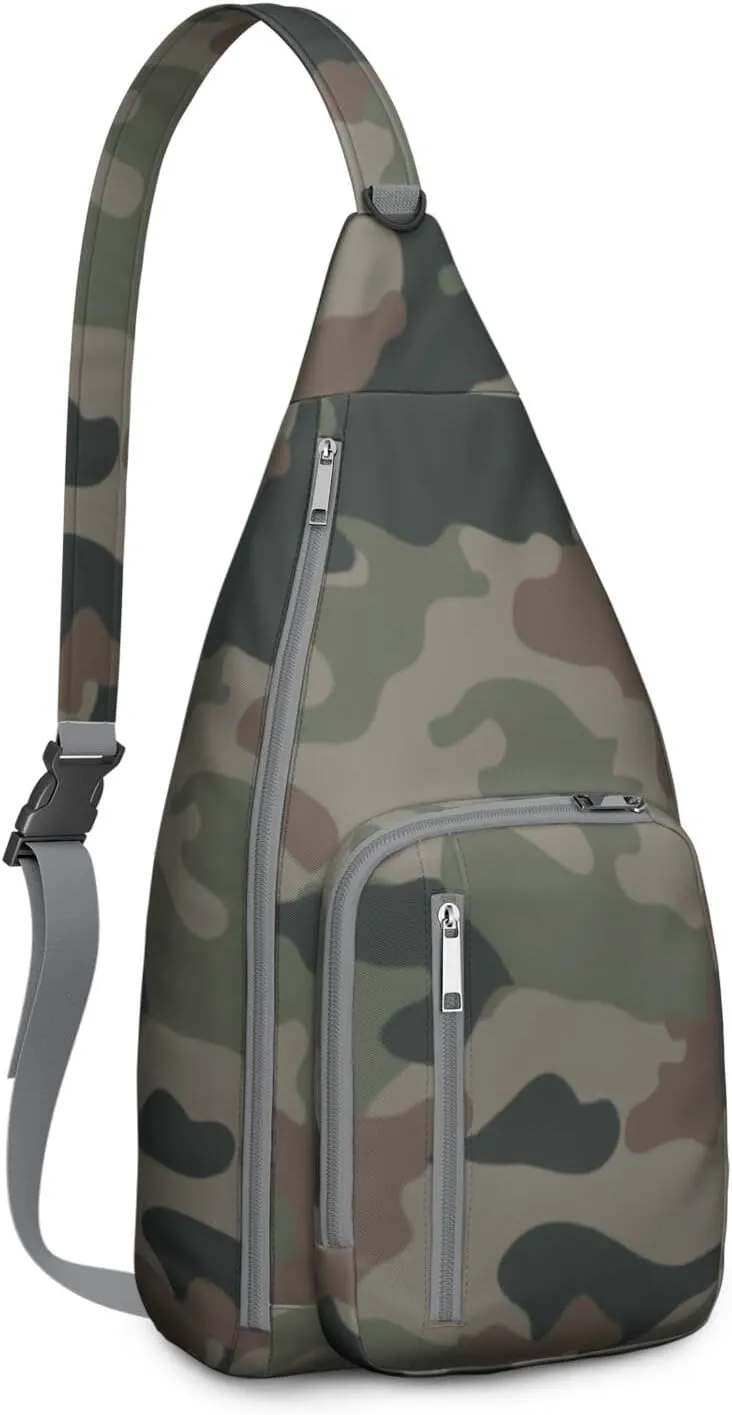 Shoulder Sling Crossbody Casual Chest Bag For Travel Sports Running,Backpack for Men & Women Lightweight Sports BagCrossbody Concealed Carry,Camo Shoulder Bag Waterproof Chest Bag