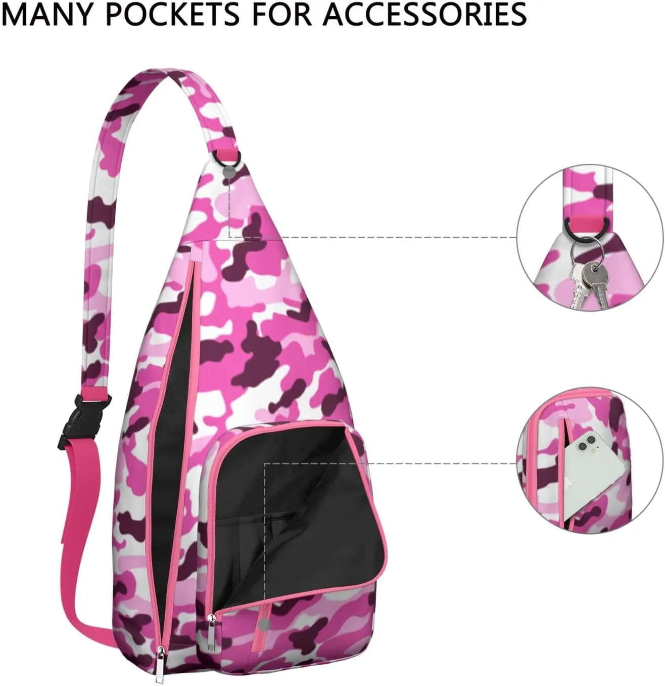 Shoulder Sling Crossbody Casual Chest Bag For Travel Sports Running,Backpack for Men & Women Lightweight Sports BagCrossbody Concealed Carry,Camo Shoulder Bag Waterproof Chest Bag