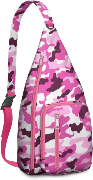 Shoulder Sling Crossbody Casual Chest Bag For Travel Sports Running,Backpack for Men & Women Lightweight Sports BagCrossbody Concealed Carry,Camo Shoulder Bag Waterproof Chest Bag