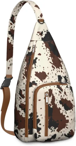 Shoulder Sling Crossbody Casual Chest Bag For Travel Sports Running,Backpack for Men & Women Lightweight Sports BagCrossbody Concealed Carry,Cow Shoulder Bag Waterproof Chest Bag