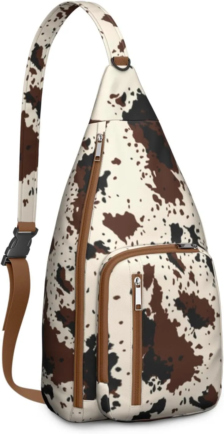 Shoulder Sling Crossbody Casual Chest Bag For Travel Sports Running,Backpack for Men & Women Lightweight Sports BagCrossbody Concealed Carry,Cow Shoulder Bag Waterproof Chest Bag